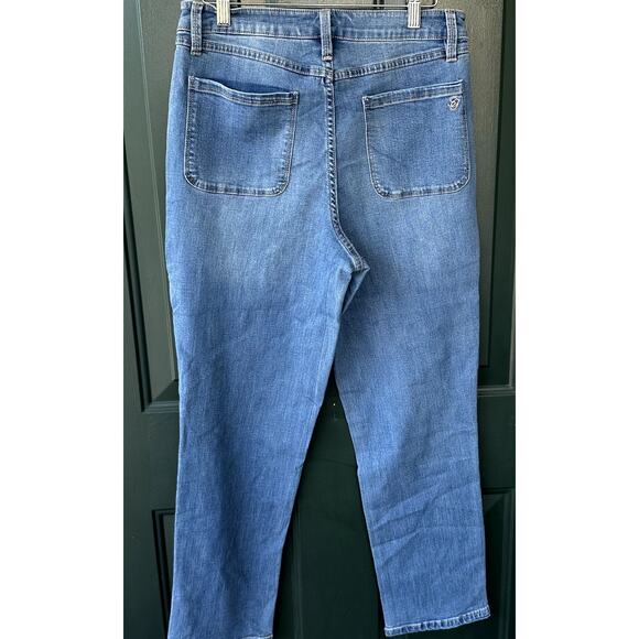 NWT Susan Graver Straight Leg Jean with Patch Pockets MEDIUM WASH QVC - Picture 5 of 8